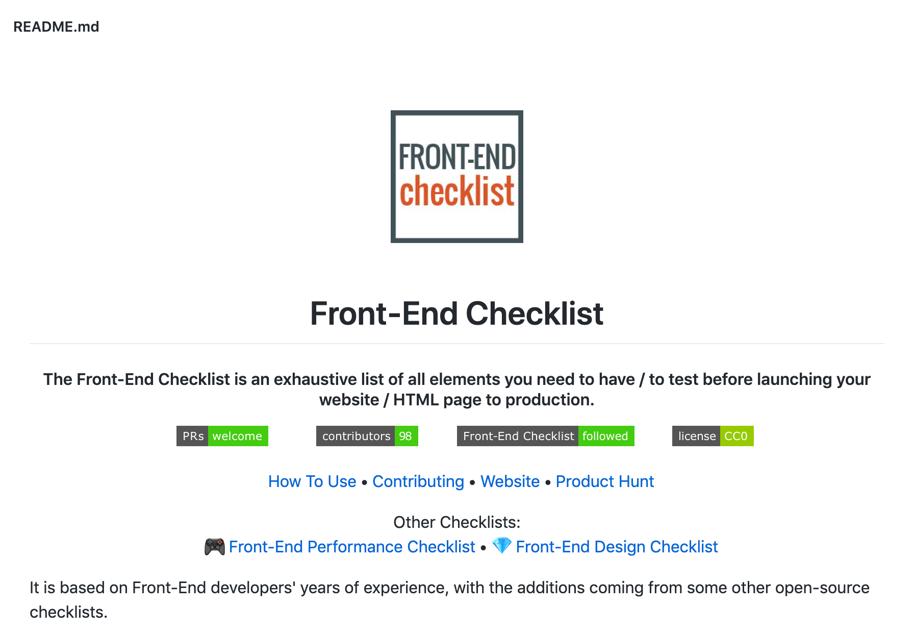 Useful Checklists for  Developers The Code Dose